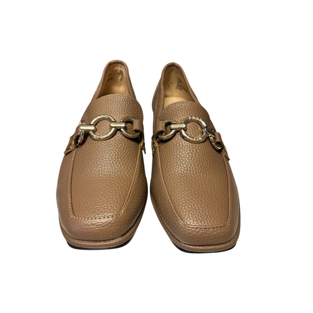 Anne Klein Women's Arlette Loafer In Taupe Size 5.5M Slip On Square Toe Casual